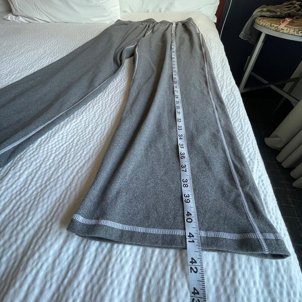 Womens XL Grey Wide Leg Contrast Stitch Sweatpants Drawstring Lounge Pants XL - Picture 9 of 10